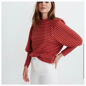 Madewell :: rust bow tie jacquard top